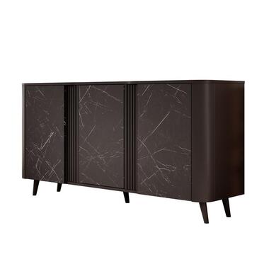 Meubella Buffet Veda - Noir - Marbre - 150 cm product