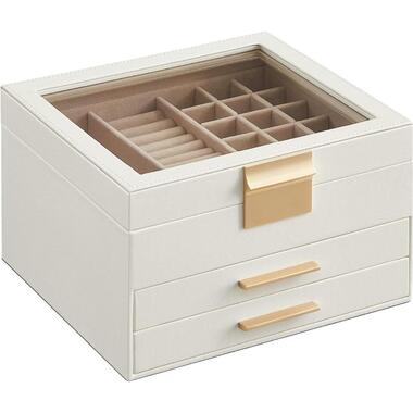 Parya Home boîte à bijoux avec couvercle en verre blanc product