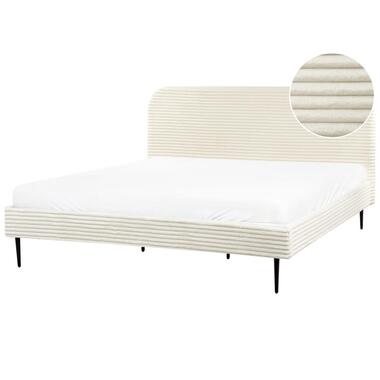 FLAYAT - Tweepersoonsbed - Gebroken wit - 180 x 200 cm - Corduroy product