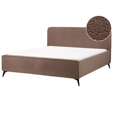 VALOGNES - Tweepersoonsbed - Bruin - 180 x 200 cm - Bouclé product