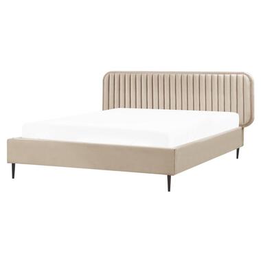 BRIN - Tweepersoonsbed - Taupe - 160 x 200 cm - Fluweel product