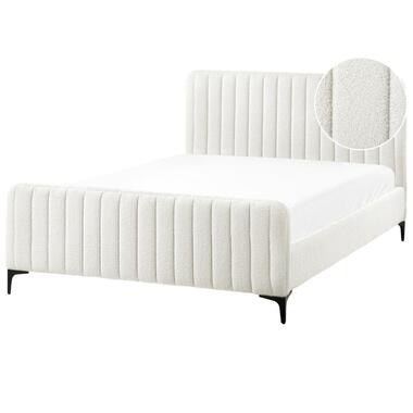 Lit avec sommier Bouclé LUNAN 140 x 200 cm Blanc cassé product