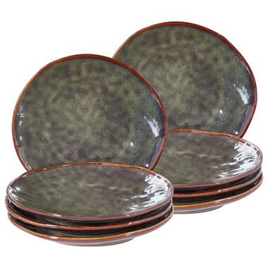 Lot de 8 assiettes à dessert THYME Grès Vert foncé product