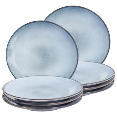 Lot de 8 assiettes plates JUNIPER Grès Bleu clair product