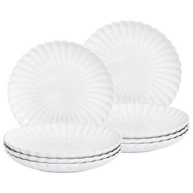 Lot de 8 assiettes plates NETTLE Grès Blanc cassé product
