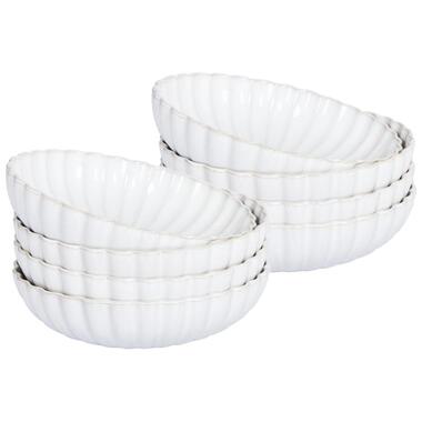 Lot de 8 assiettes creuses NETTLE Grès Blanc cassé product