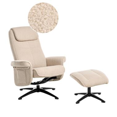 GERAS - Relaxfauteuil met voetenbank - Beige - Bouclé product