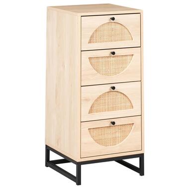 BOTWOOD - Ladekast 4 lades - Lichtbruin - Vezelplaat product