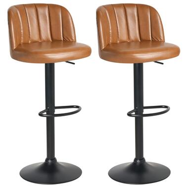 Lot de 2 tabourets de bar VLORE Cuir PU Marron product