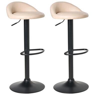 Lot de 2 tabourets de bar MEEDER Cuir PU Beige clair product