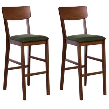 Lot de 2 chaises de bar AMBLER Bois Marron foncé/ Vert product