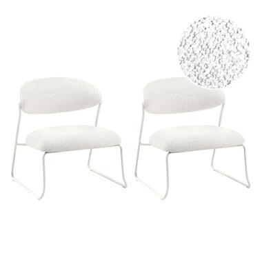 KOLSVA - Set van 2 fauteuils - Gebroken wit - Polyester product