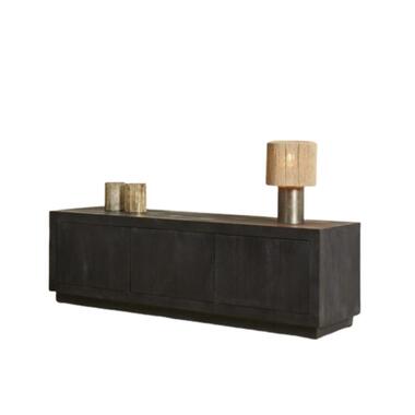 Meuble TV Noir Bois - 150x42x46cm - Brussel product