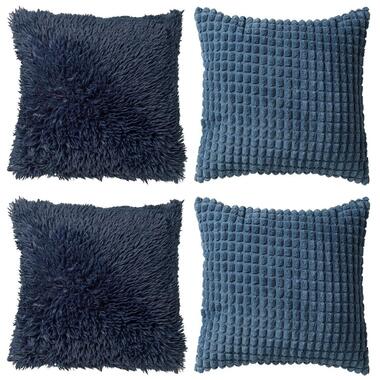 KUSSENSET - 4-delig - Cosy Favourites - 45x45 cm - inclusief binnenkussens - bla product
