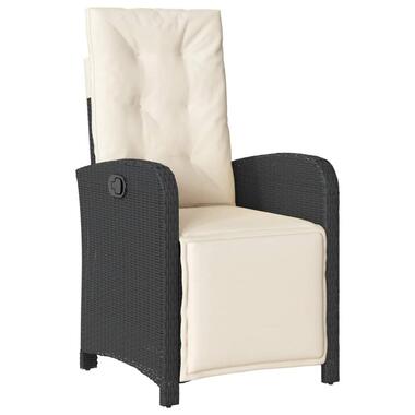 vidaXL - Chaise inclinable de jardin - Repose-pied - Noir - Rotin synthétique product