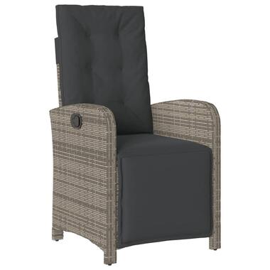 vidaXL - chaise de jardin inclinable - Repose-pied - Gris - Rotin synthétique product