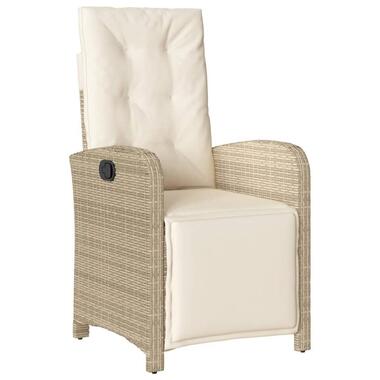 vidaXL - Chaise inclinable de jardin et repose-pied - Beige - Rotin synthétique product