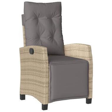 vidaXL - Chaise inclinable de jardin et repose-pied - Beige - Rotin synthétique product