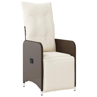 vidaXL - Chaise inclinable de jardin avec coussins - Marron - Rotin synthétique product