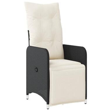 vidaXL - chaise de jardin inclinable - Coussins - Noir - Rotin synthétique product