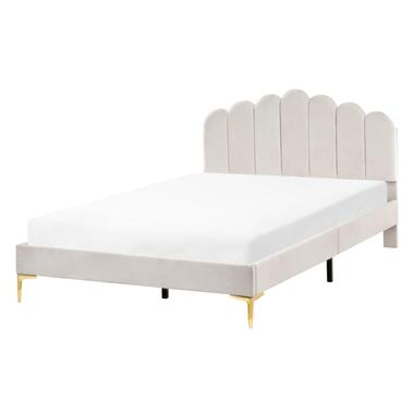 SAUVIAN - Bed - Gebroken wit - 140 x 200 cm - Fluweel product