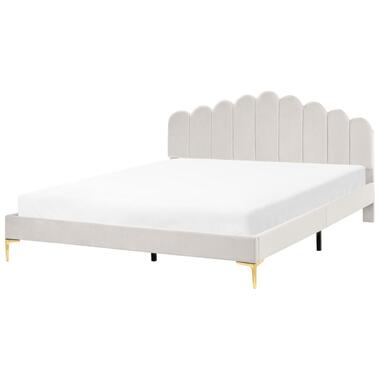 Lit avec sommier Velours SAUVIAN 180 x 200 cm Blanc cassé product