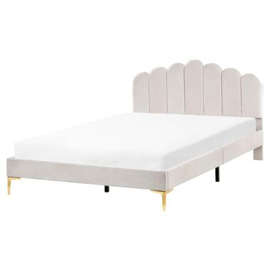 SAUVIAN - Bed - Gebroken wit - 160 x 200 cm - Fluweel product