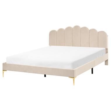 Lit avec sommier Velours SAUVIAN 160 x 200 cm Beige product