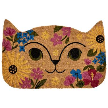 Paillasson CALIRAYA Multicolore 60 x 90 cm Chat Fibre de coco product