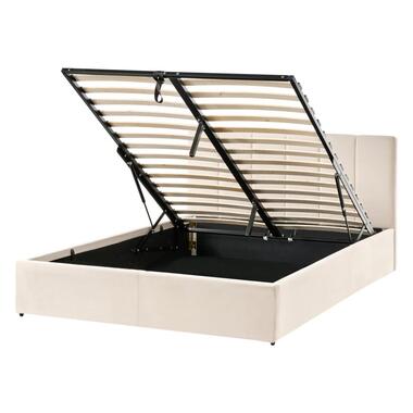 DREUX - Bed met opbergruimte - Lichtbeige - 140 x 200 cm - Fluweel product