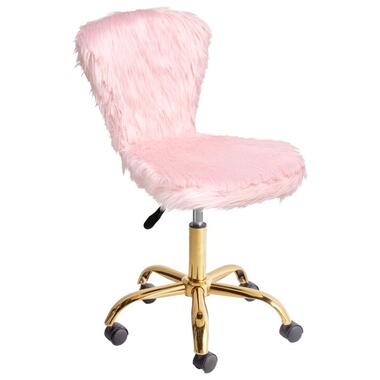 Chaise de bureau MARGATE Fourrure synthétique Rose pastel product