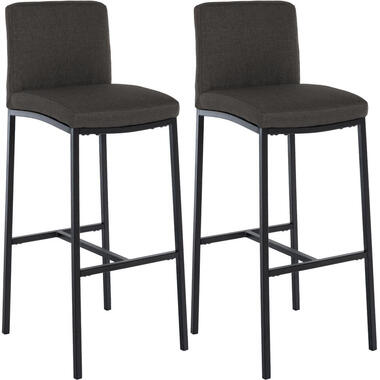 CLP Set van 2 Barkruk Freeport zwart Frame - Stof - donkergrijs product