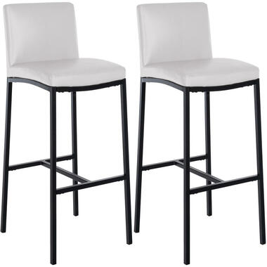 CLP Set van 2 Barkruk Freeport zwart Frame - Kunstleer - wit product
