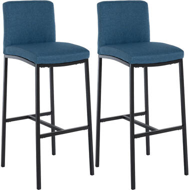 CLP Lot de 2 Tabouret de bar Freeport Noir Cadre - Tissu - Bleu product