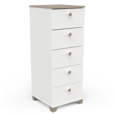 Chiffonnier Liva 5 tiroirs - Chêne Kronberg / blanc mat product