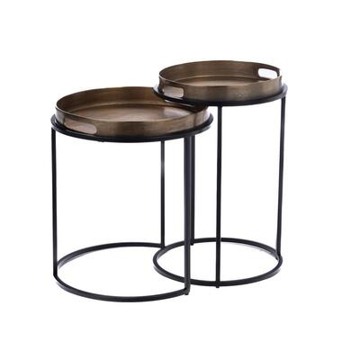 StarFurn Bijzettafel Brons - Set van 2 - 42x42x57cm - Laure product