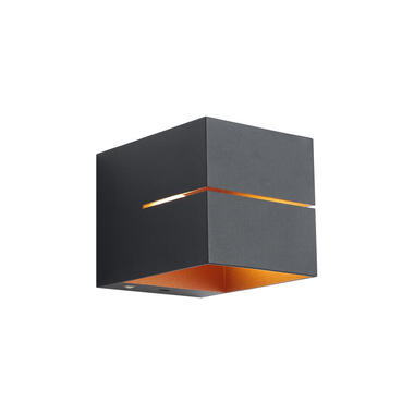 Qazqa applique murale noire avec intérieur doré avec led et variateur tactile product