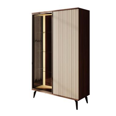 Meubella - Riverhead - Vitrinekast - Beige/Eiken - 103x39x162 cm product