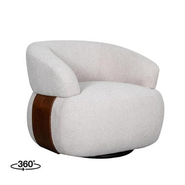 LABEL51 Fauteuil Valenza Bouclé Naturel/Walnoot product