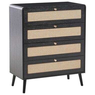 MOURA - Ladekast 4 lades - Zwart - MDF product