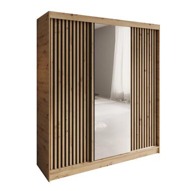 Meubella Elles - Armoire à 3 portes coulissantes - Chêne - 180x60x204 cm product
