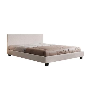 Meubella Lit double George - Tissu Teddy blanc - 160 x 200 cm product