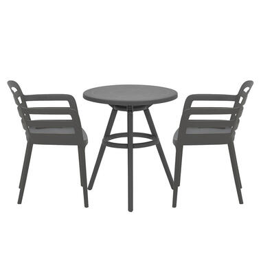 Ensemble de balcon Mira 3-Piece - table de jardin Faria Ø60 cm Gris foncé product