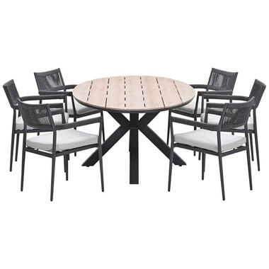 Ensemble de jardin Tineo - Tulli - gris foncé - 220x115 cm - 7 pièces product