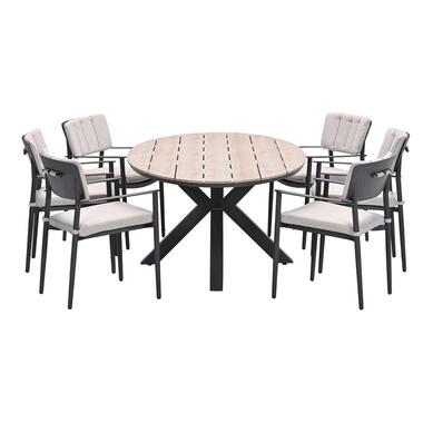 Ensemble de jardin Dane - Tulli - gris foncé - 220x115 cm - 7 pièces product