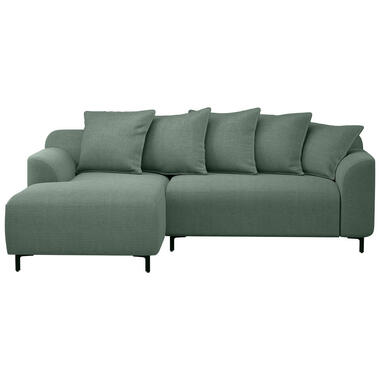 Zetel Elsa met chaise longue links - stof Eden - saliegroen product