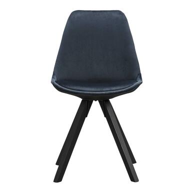 Chaise de salle à manger Senja - velours bleu - bois noir product