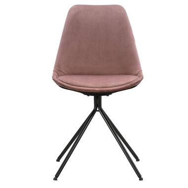 Chaise de salle à manger Senja - velours rose - métal noir product