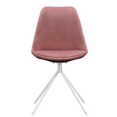 Chaise de salle à manger Senja - velours rose - métal blanc product