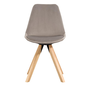 Chaise de salle à manger Senja - velours taupe - bois de couleur naturelle product